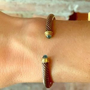 David Yurman blue topaz cable bracelet